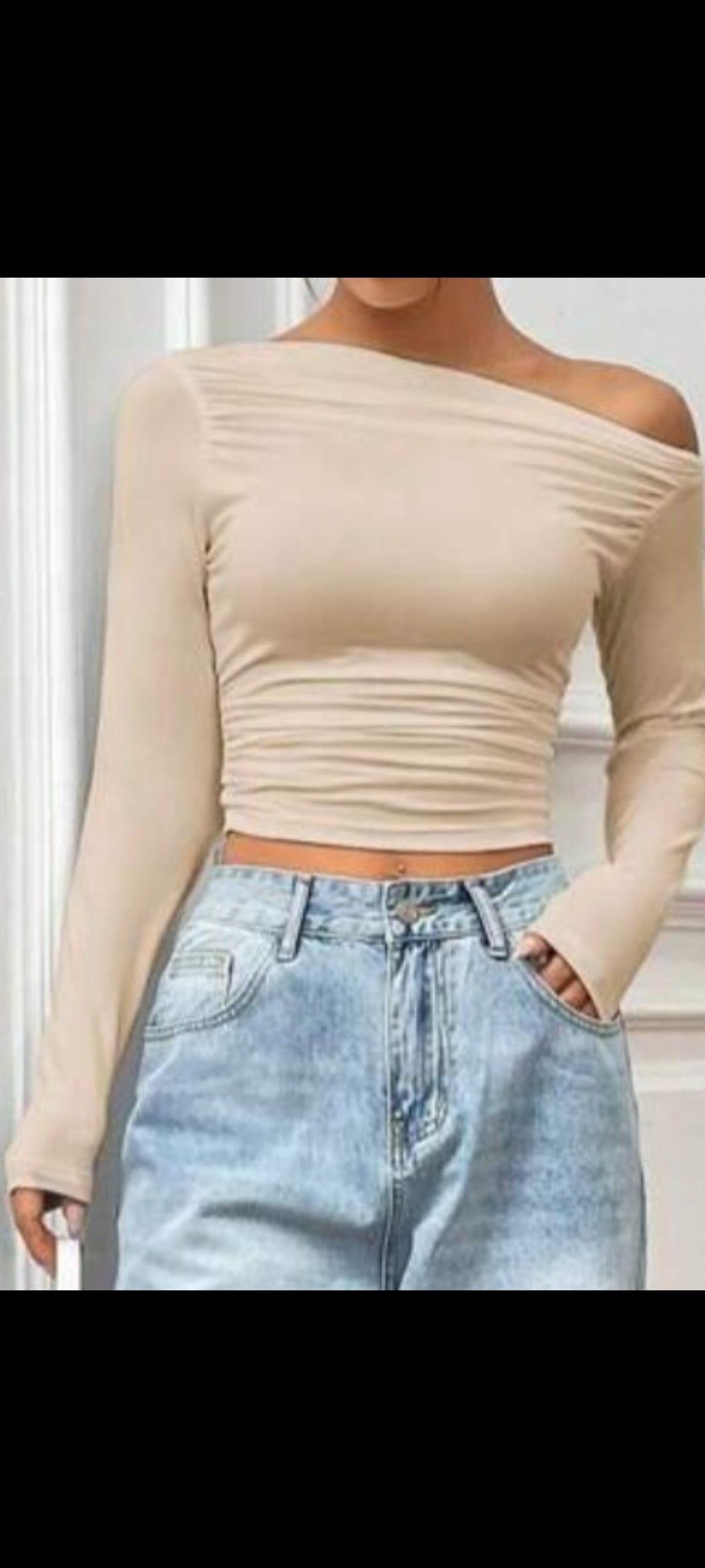Asymmetrical long sleeve top